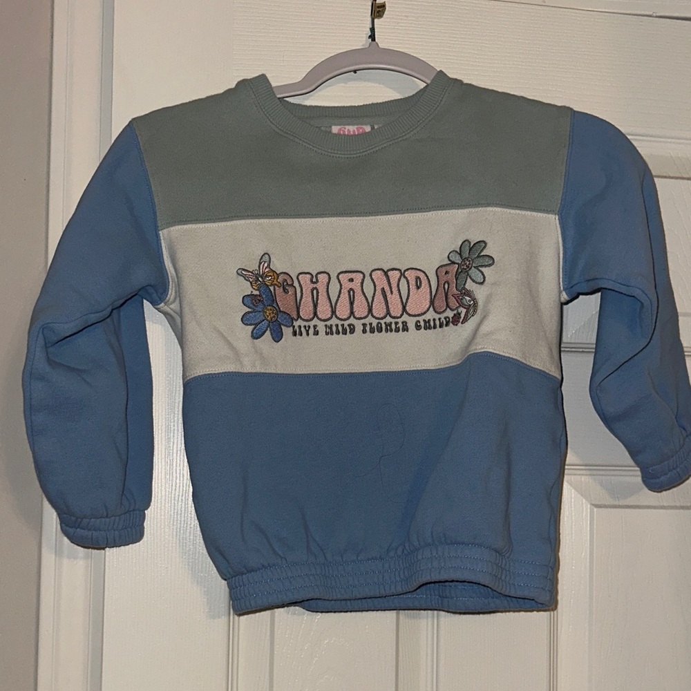 Ghanda Blue and White Kids Sweatshirt